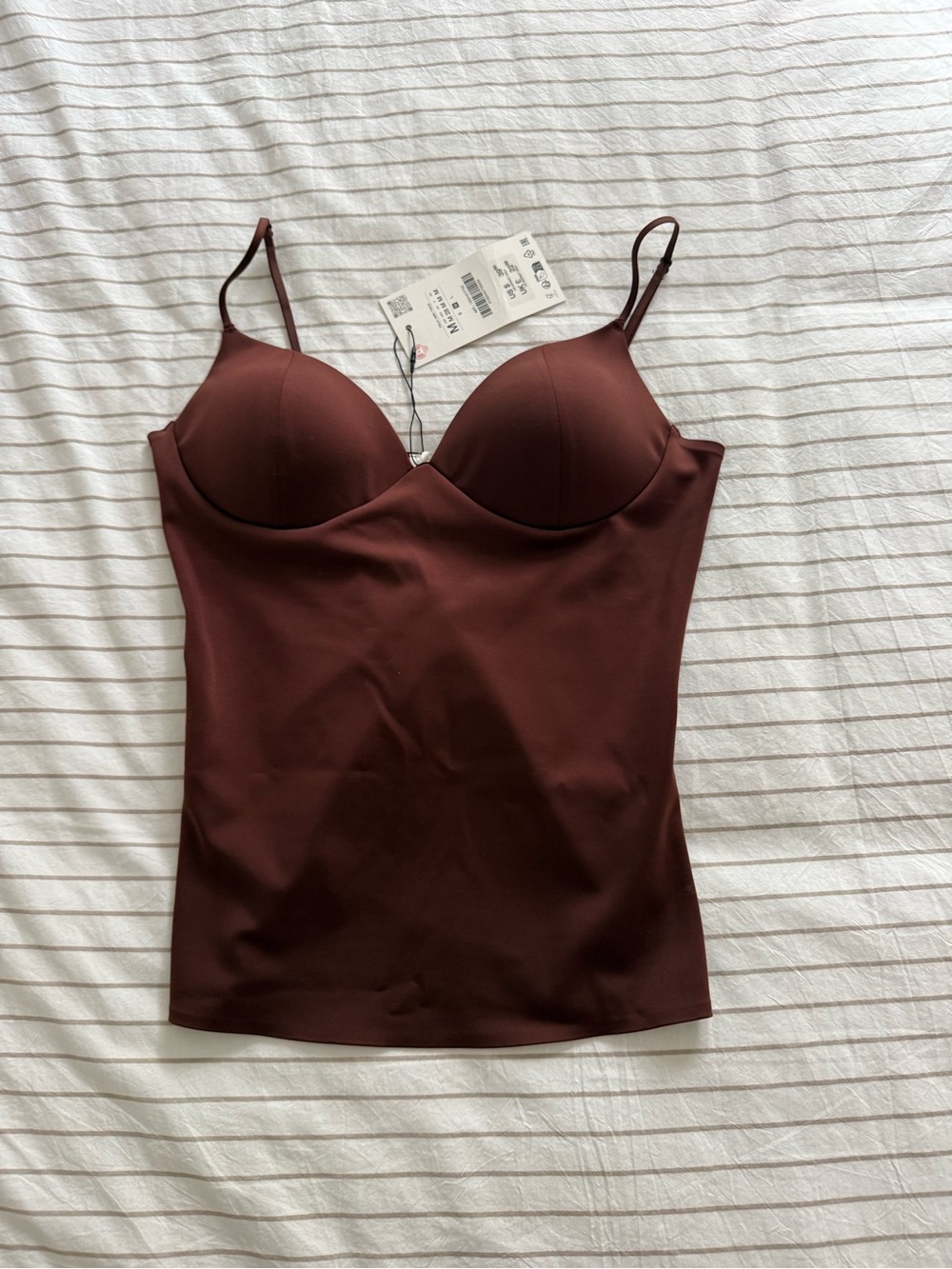 Zara Sculpted Bust Camisole - Deep Brown